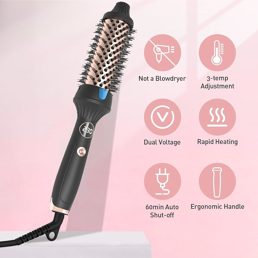 Thumbnail: Thermal Brush Ceramic Hair Curler Comb 3 in 1 Thermal Curling Wand Double PTC Cu