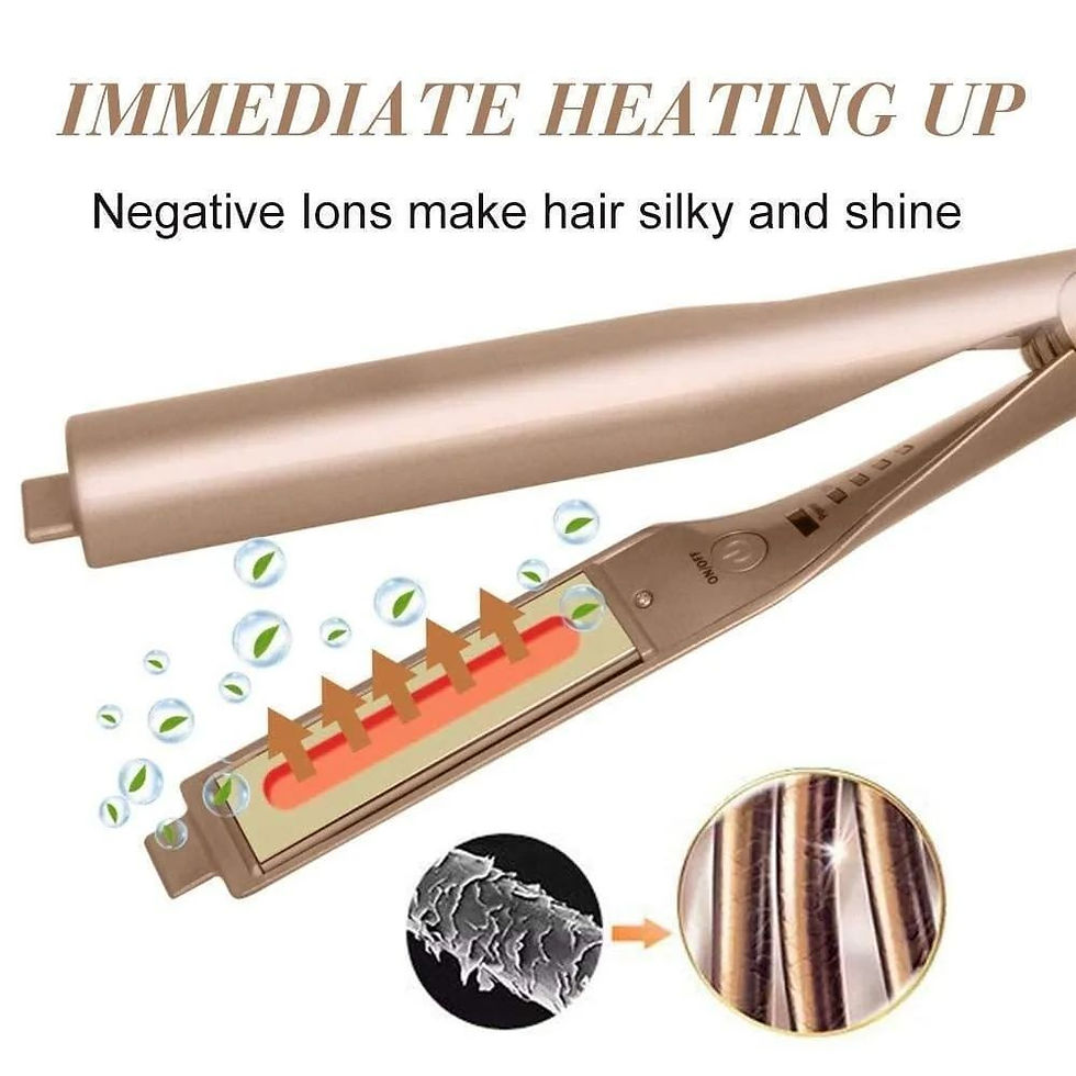 Thumbnail: 2-in-1 Hair Straightener Spiral Wave Curler, Flat Iron Styling Tool