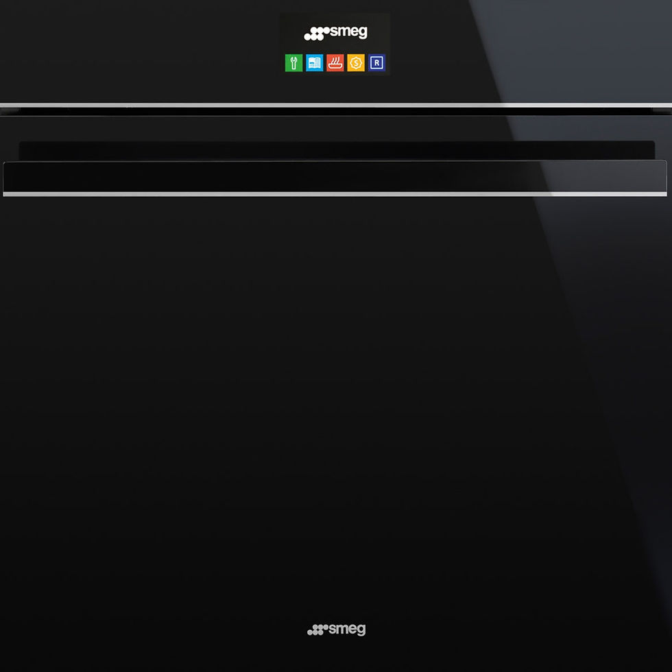 Miniaturbild: SMEG Backofen Modell SFP6604NXE mit schwarzer Front und digitaler Anzeige