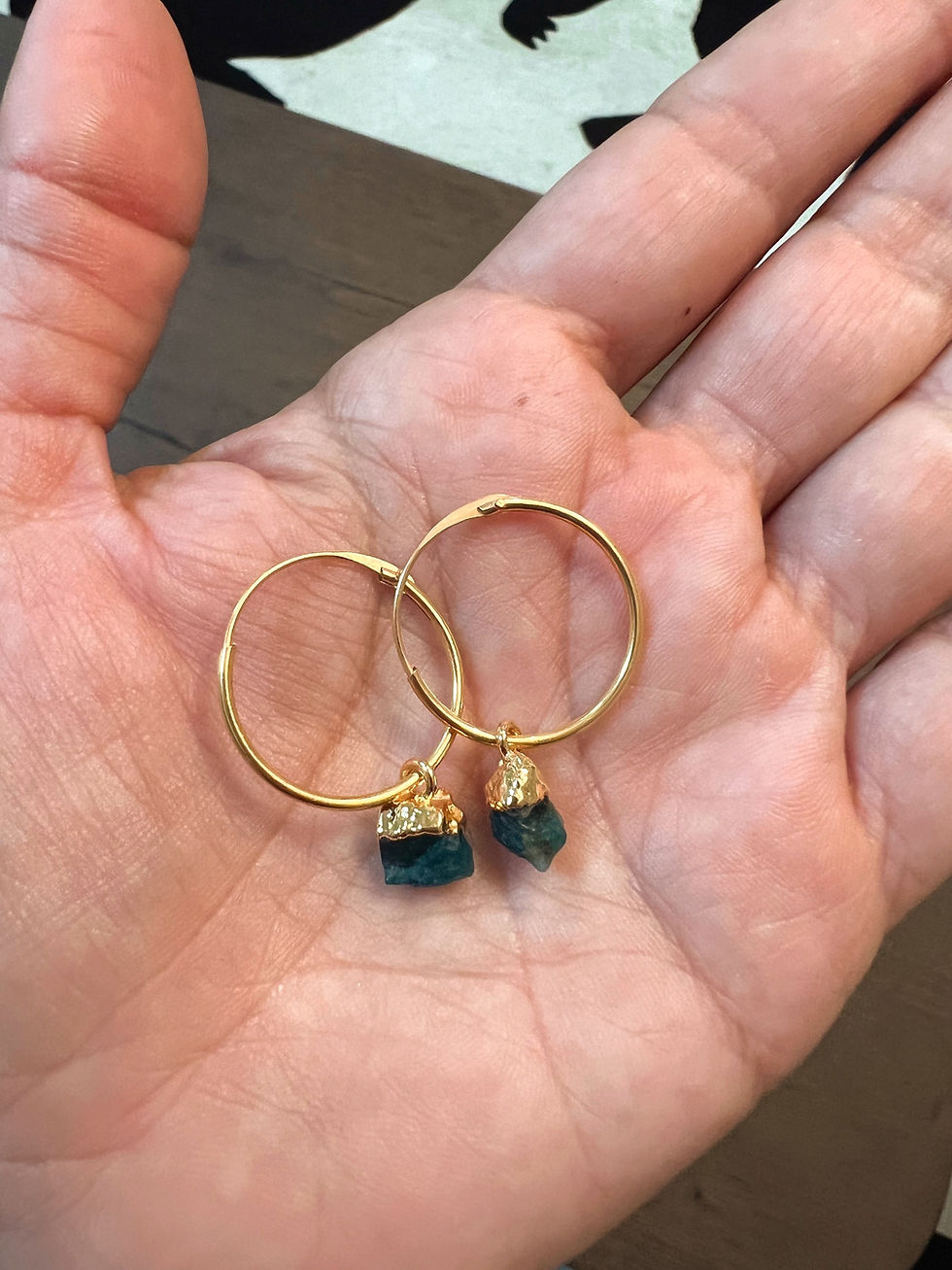 Thumbnail: DELICATE APATITE HOOP EARRINGS