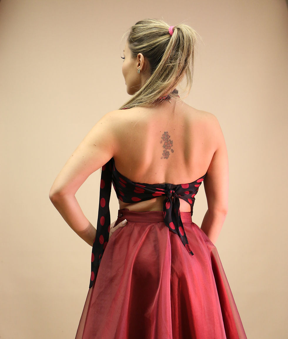 Thumbnail: POLKA DOT OPEN BACK HALTER TOP
