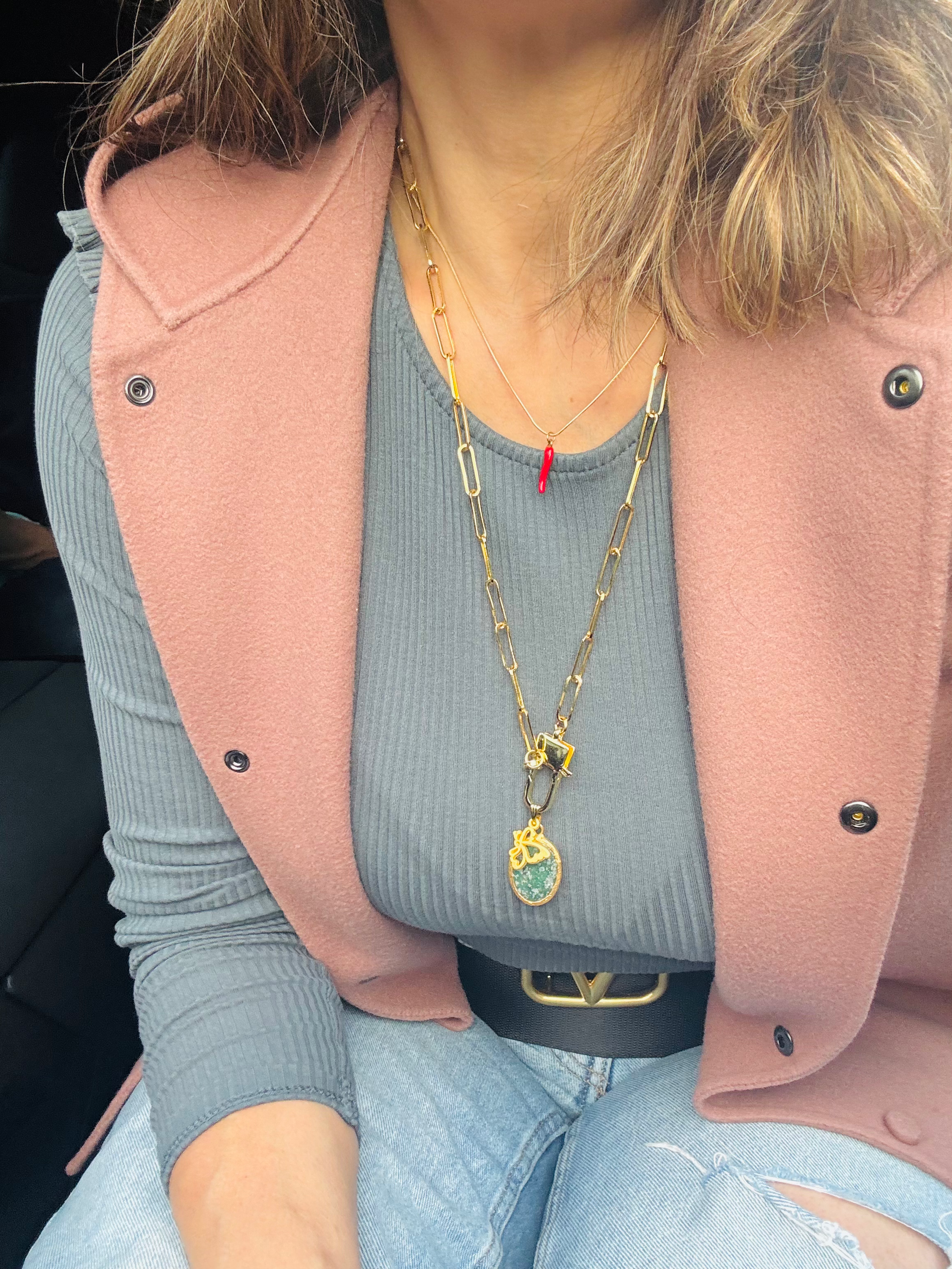 LOCK ME GREEN NECKLACE 