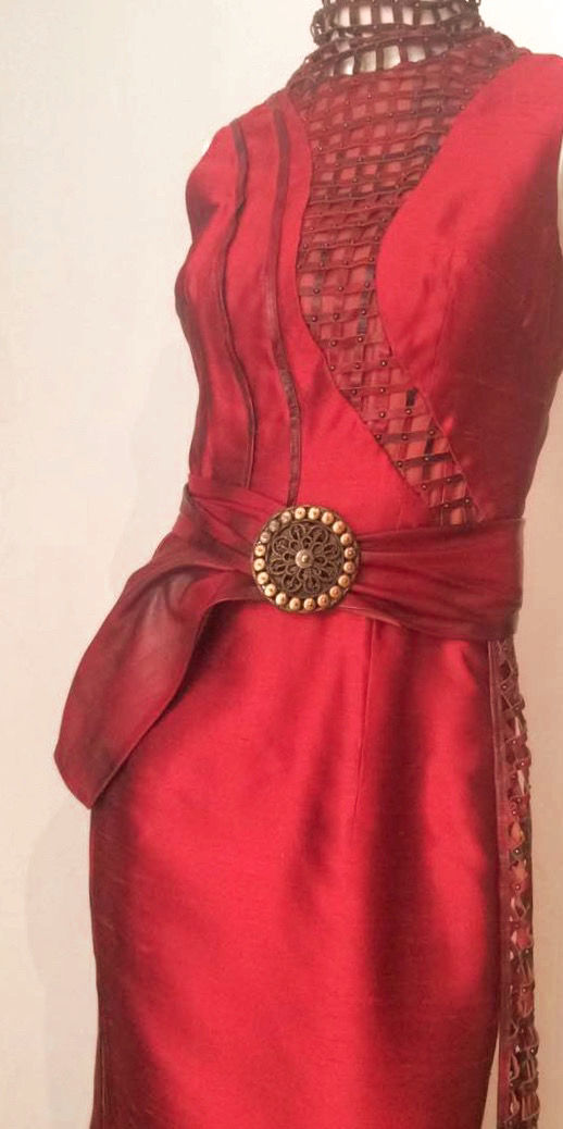 Thumbnail: LEATHER BELTED DRESS