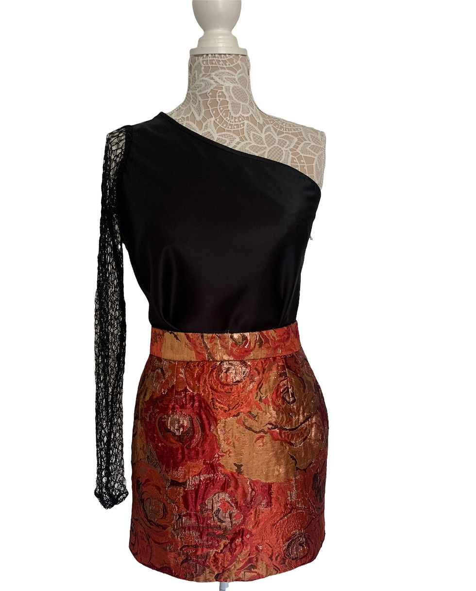 Thumbnail: ONE SHOULDER LACE BLOUSE