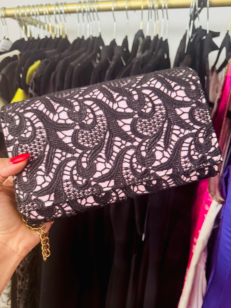 Thumbnail: BLACK LACE CLUTCH