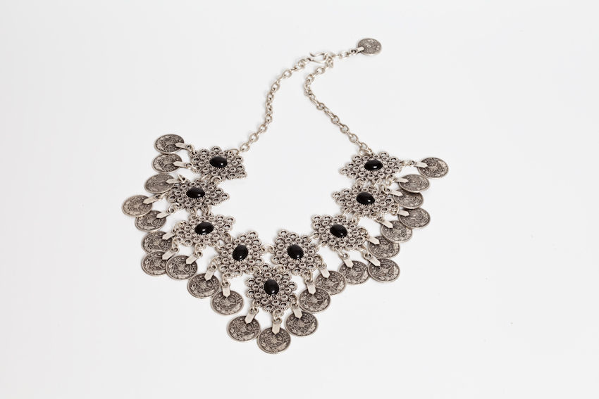 Thumbnail: Onyx Gypsi Floral Necklace