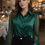Thumbnail: EMARLAD SILK SHEER SLEEVE BLOUSE 