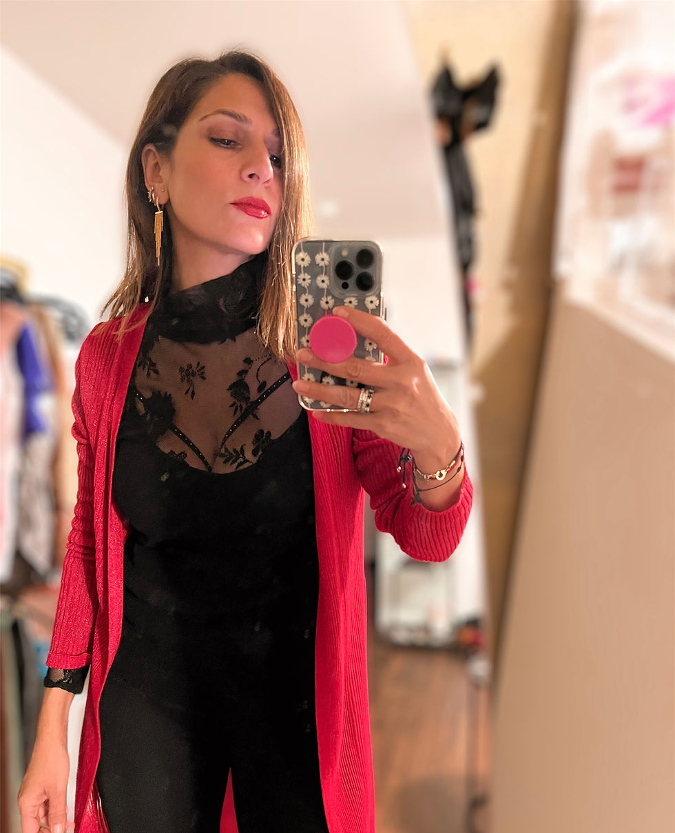 Thumbnail: TURTLENECK LACE BLOUSE