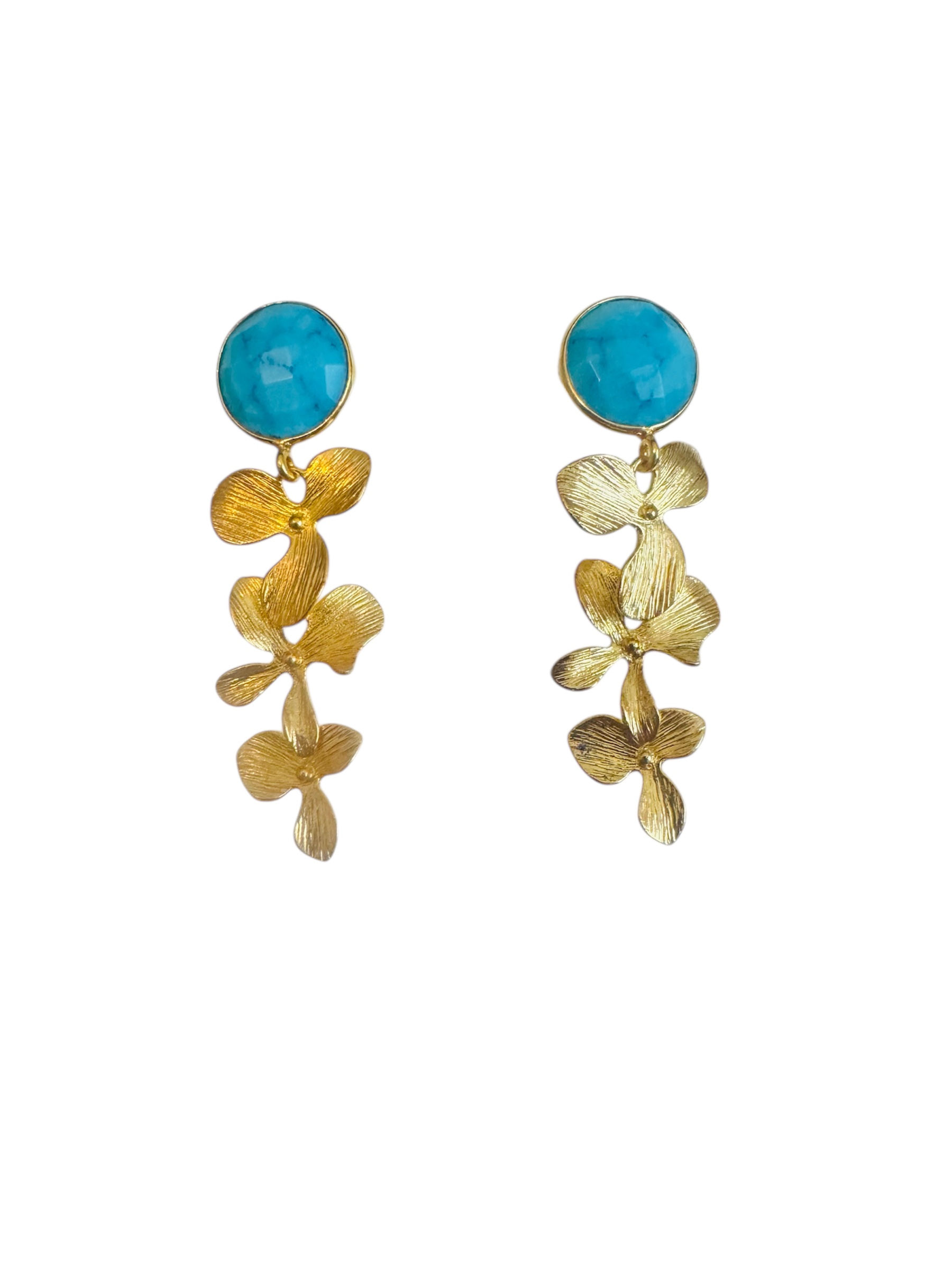 TURQUOISE ORCHID EARRINGS 