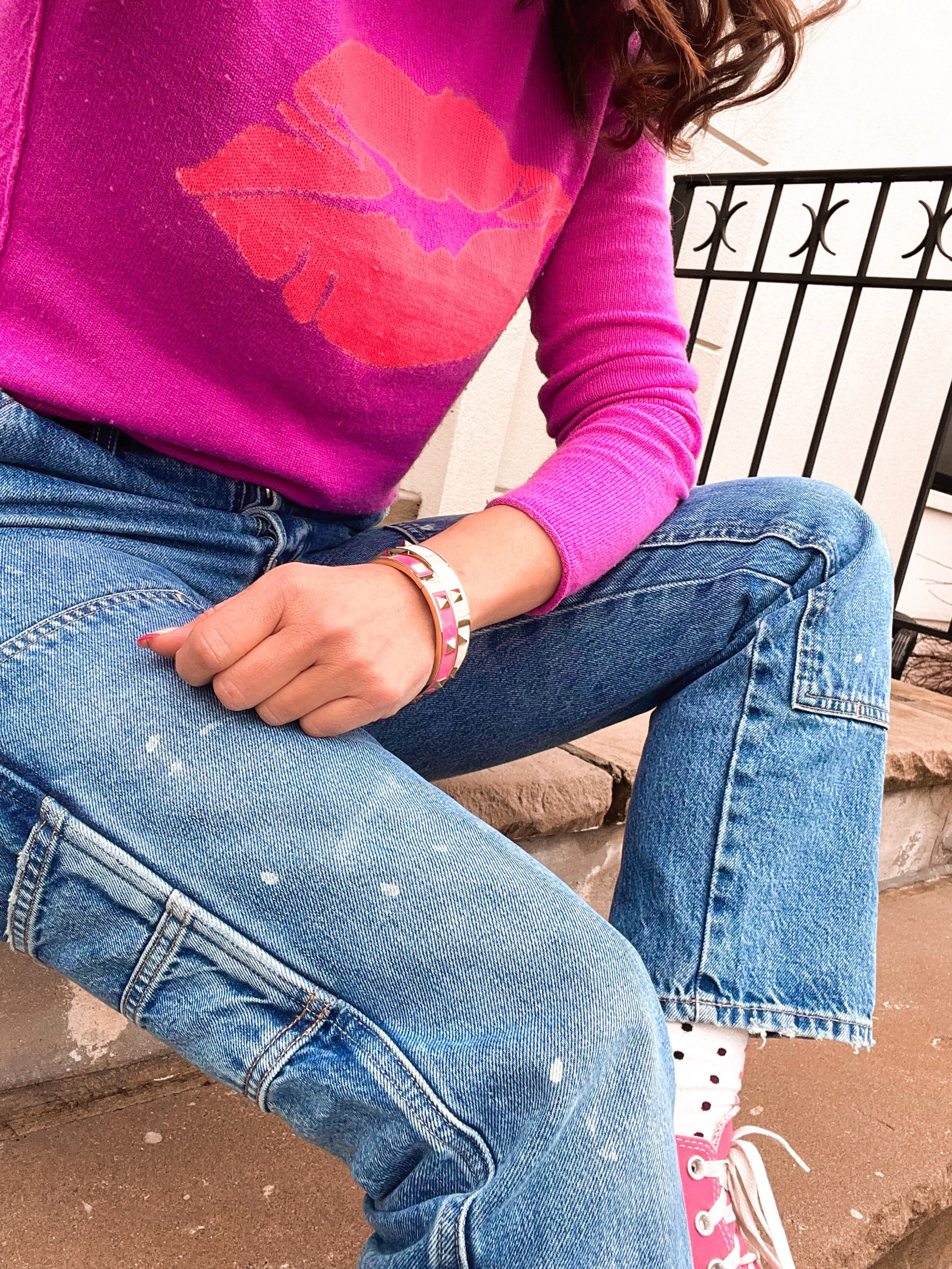 ENAMEL STUDDED BANGLE