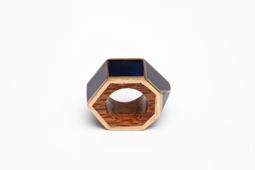 Thumbnail: Pyramid Wooden Ring