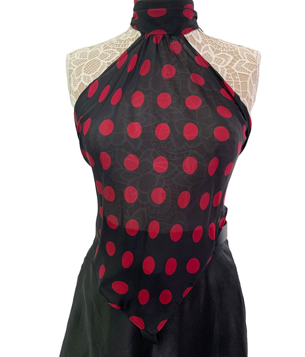 Thumbnail: POLKA DOT OPEN BACK HALTER TOP