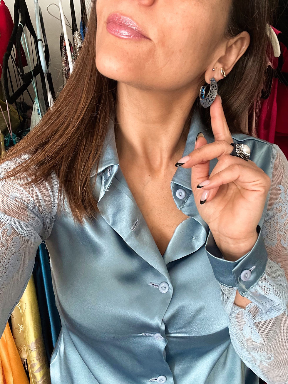 Thumbnail: MIA SILK AND LACE BLOUSE