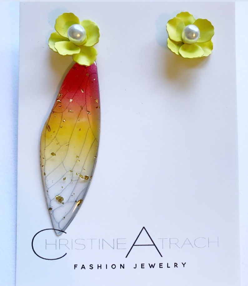Thumbnail: ASYMMETRICAL BUTTERFLY EARRINGS