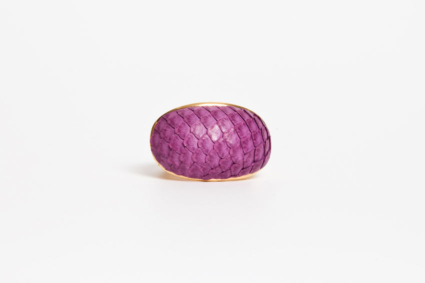 Thumbnail: LEATHER DOME RING