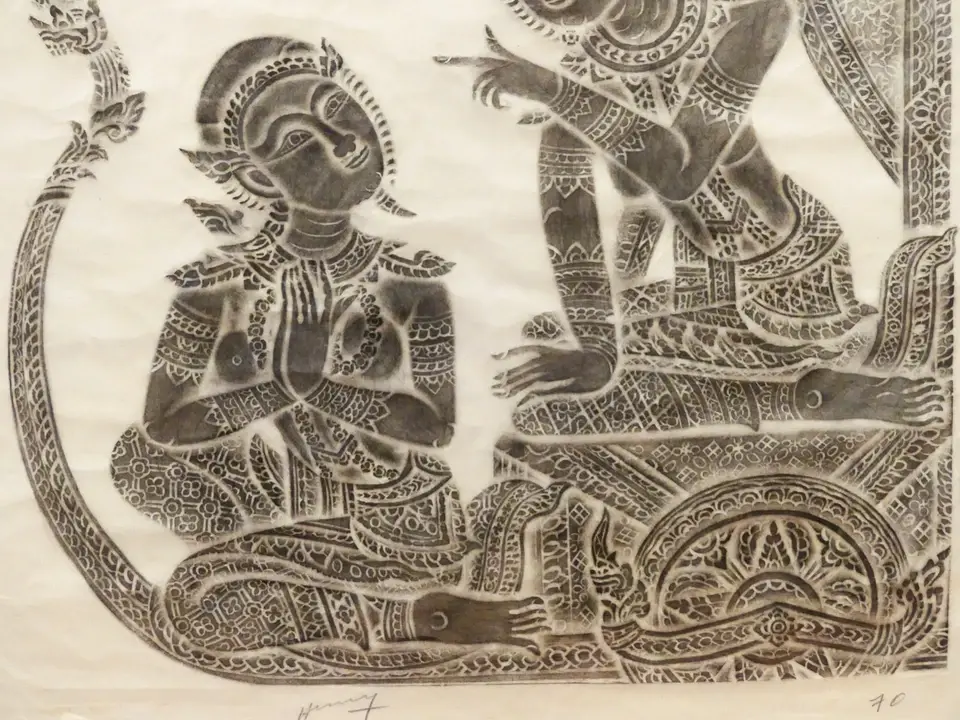 Thumbnail: Vintage Thai Temple Rubbing