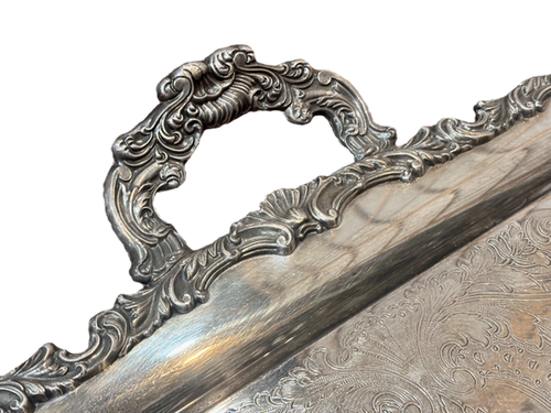 Silver Plated Tray with Handles Ascot Sheffield Design