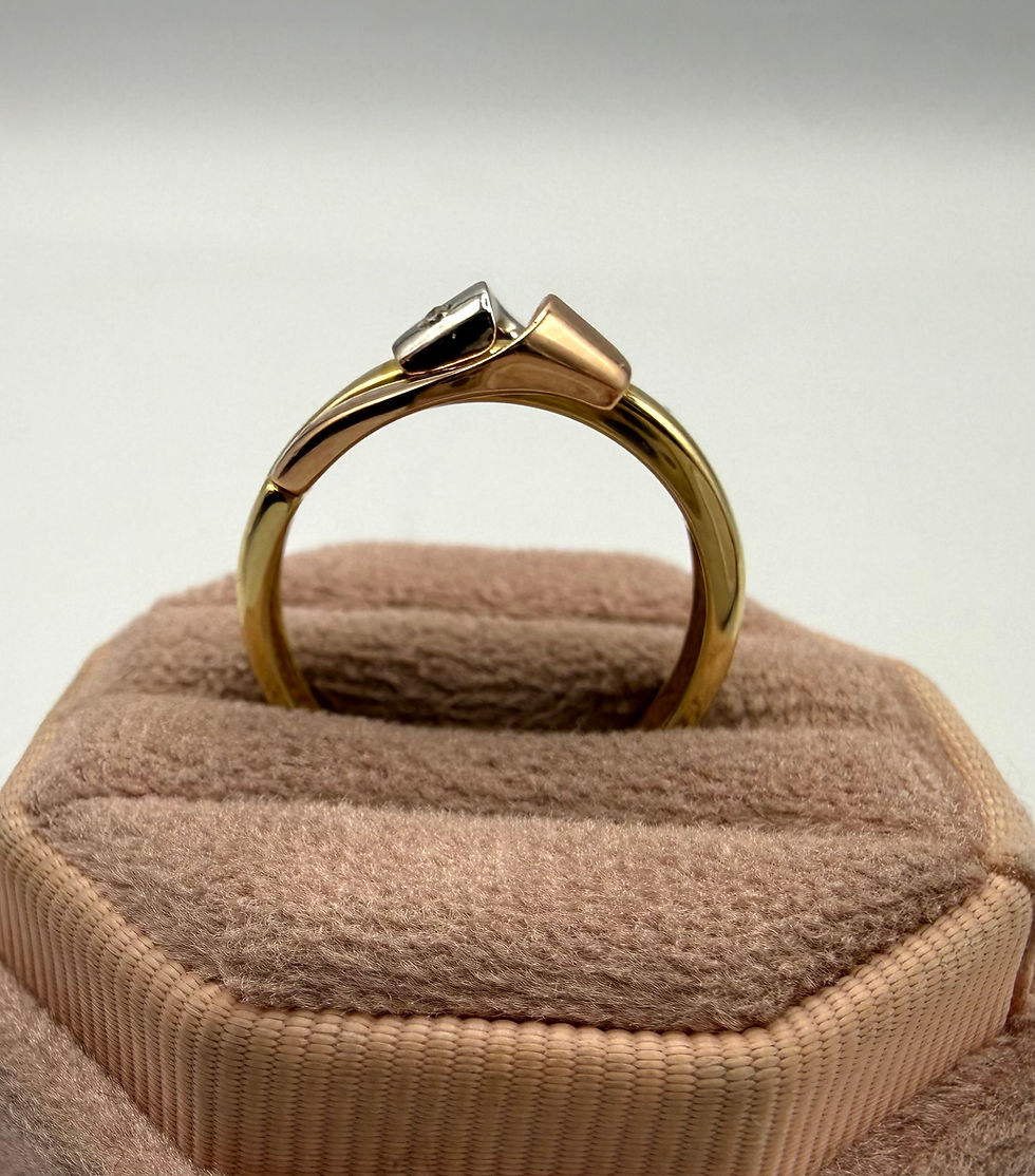 Thumbnail: 14 Karat Tri Color .05ctw Diamond Ring