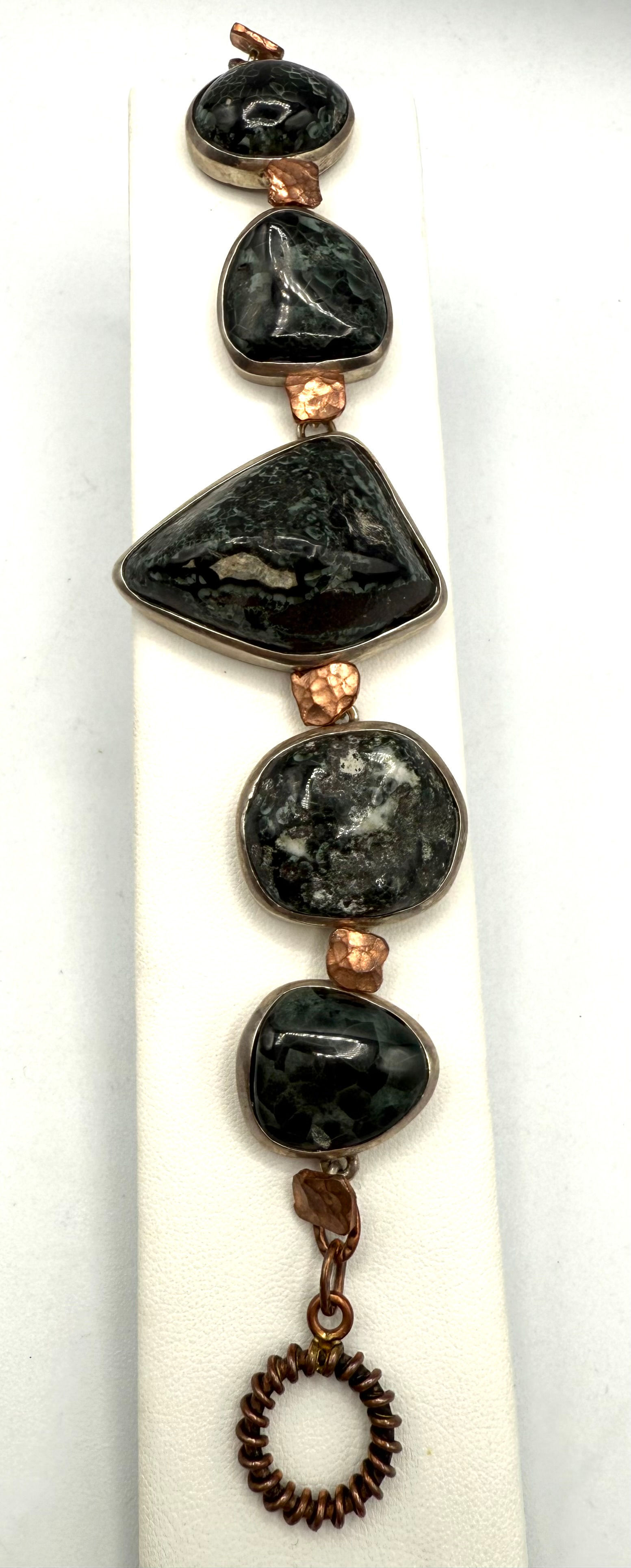 Sterling Silver/ Copper Prince Edward Island Greenstone Bracelet