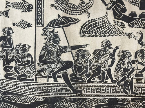 Lot of 3 Vintage Cambodia Temple Rubbings (Angkor Wat, Khmer