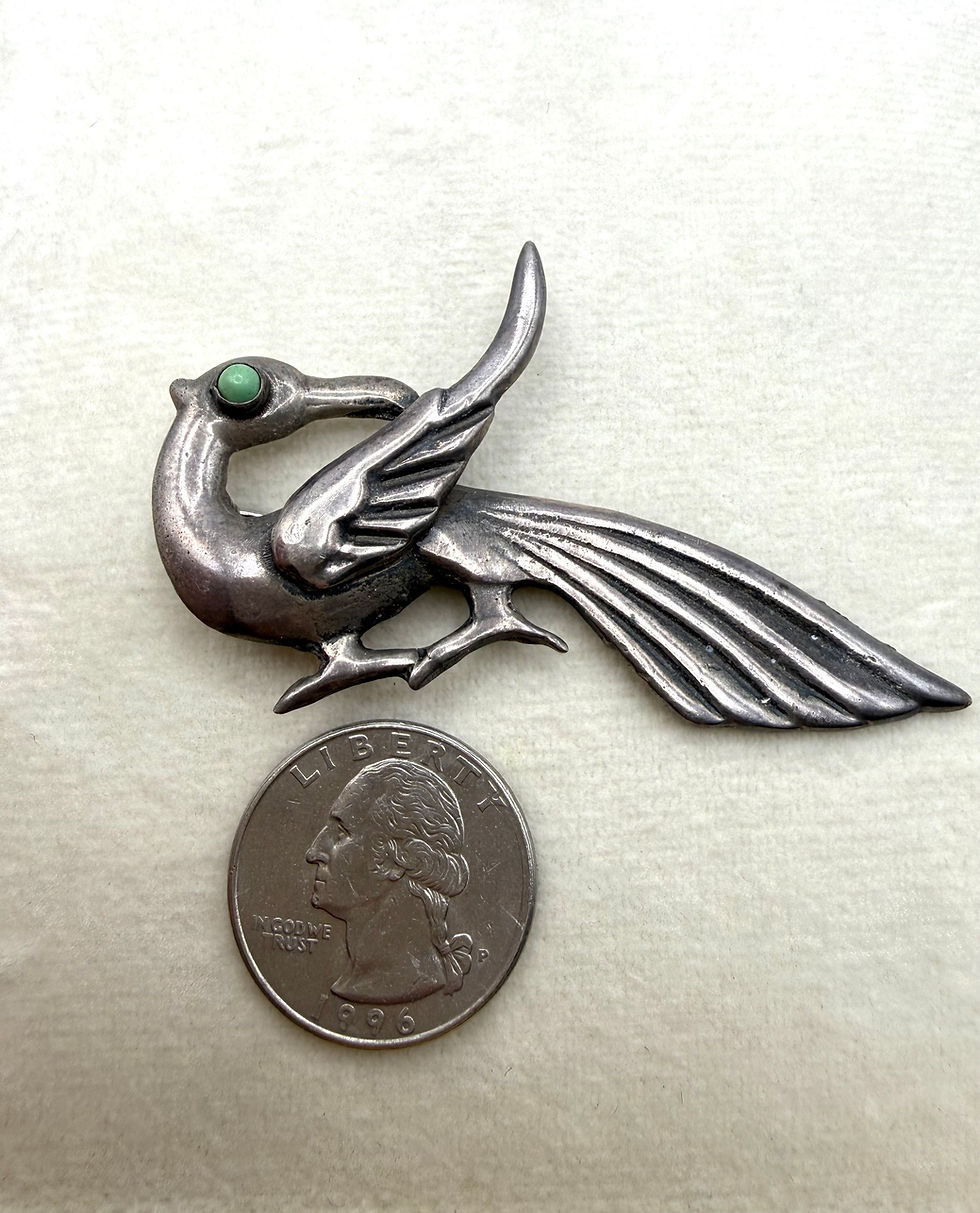 Thumbnail: Sterling Silver Bird Mexico Brooch