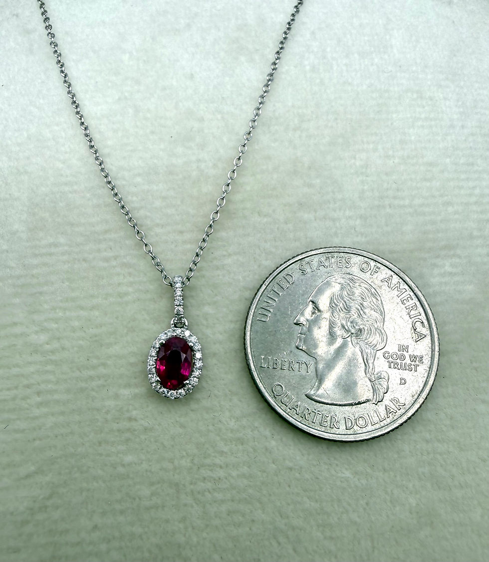 Thumbnail: 18 Karat White Gold .58ct Ruby & .10ctw Diamond Pendant