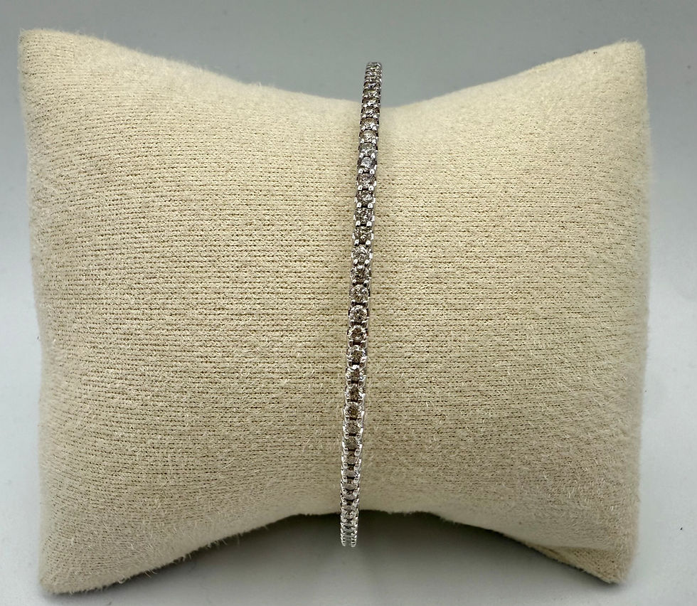 Thumbnail: 14 Karat White Gold Diamond Bangle Bracelet