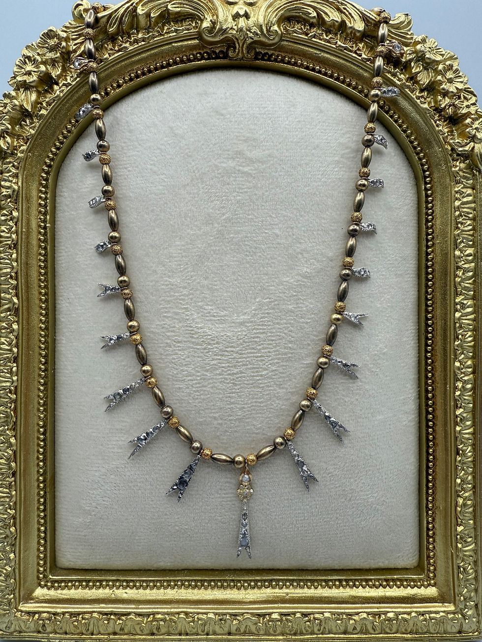 Thumbnail: 14 KYG/ Sterling Silver 1.50ctw Diamond Antique Necklace
