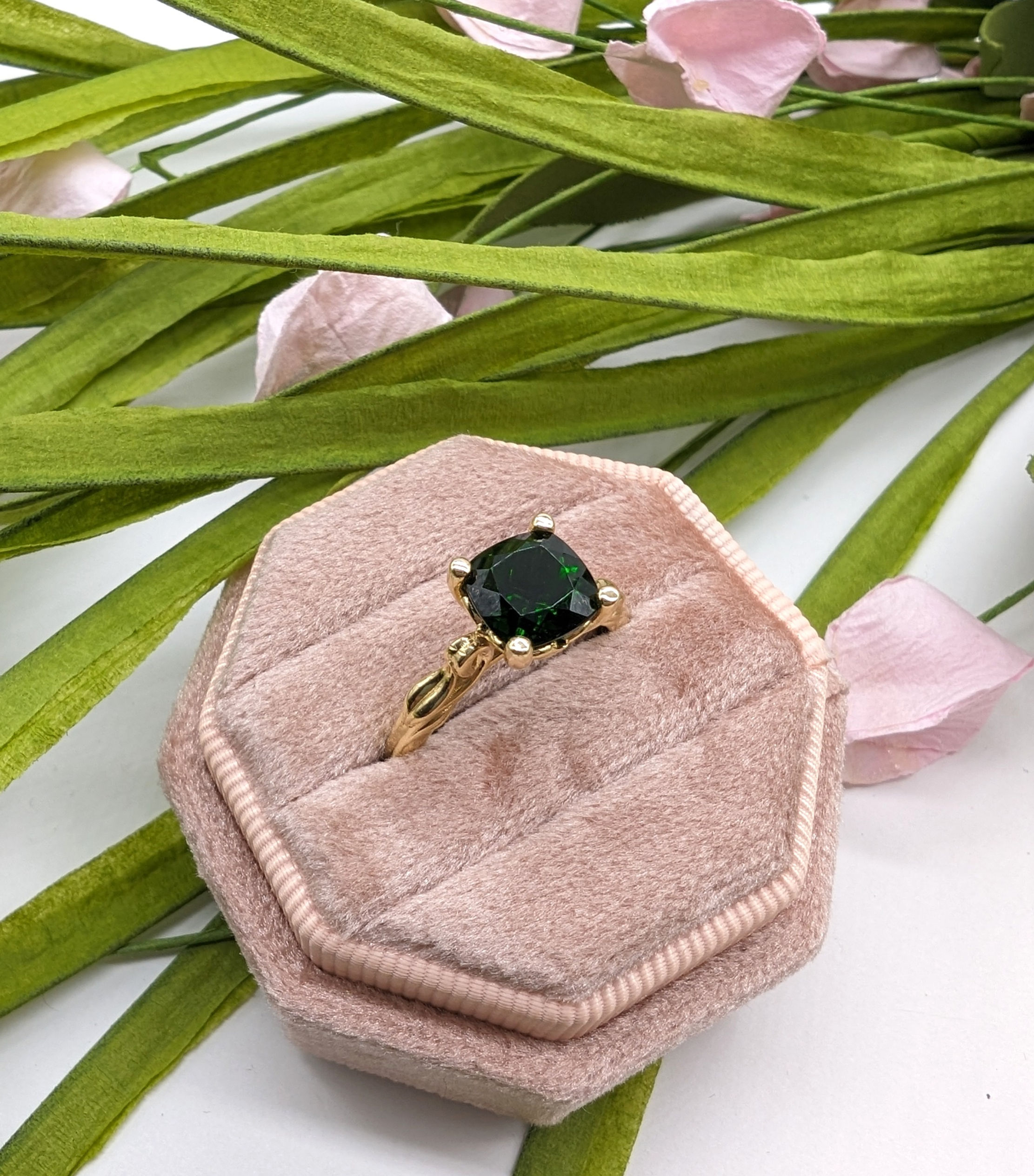 14K Yellow Gold Green Tourmaline Ring