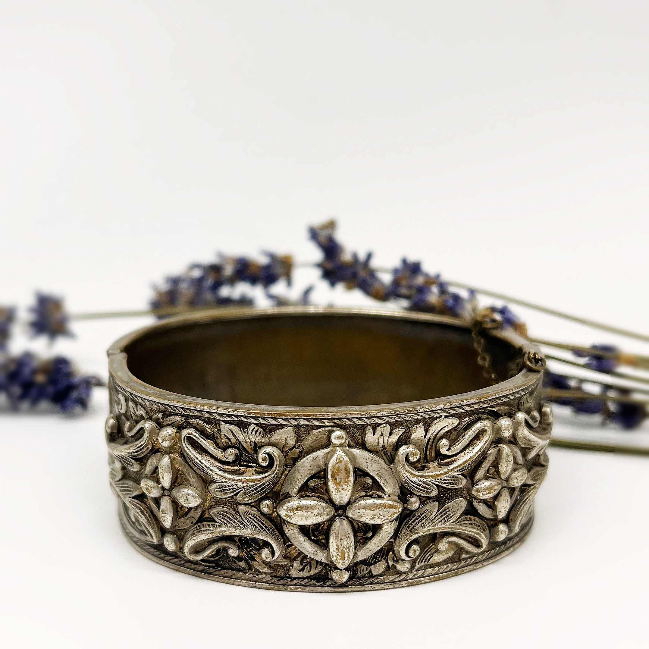 Vintage Repousse Silver Bracelet