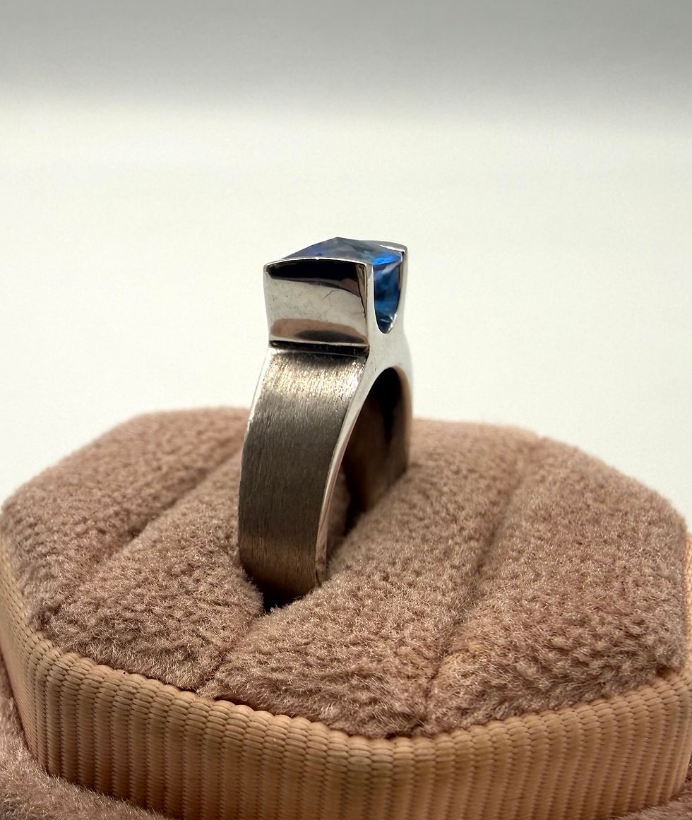 Thumbnail: Sterling Silver Synthetic Stone Ring