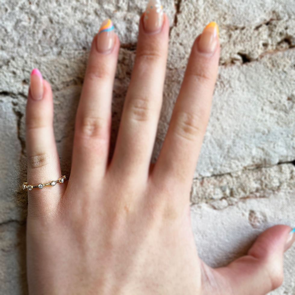 Thumbnail: 18 Karat Yellow Gold 0.29 Carat Dainty Diamond Ring