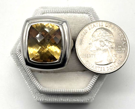 Thumbnail: Share Sterling Large Citrine Ring