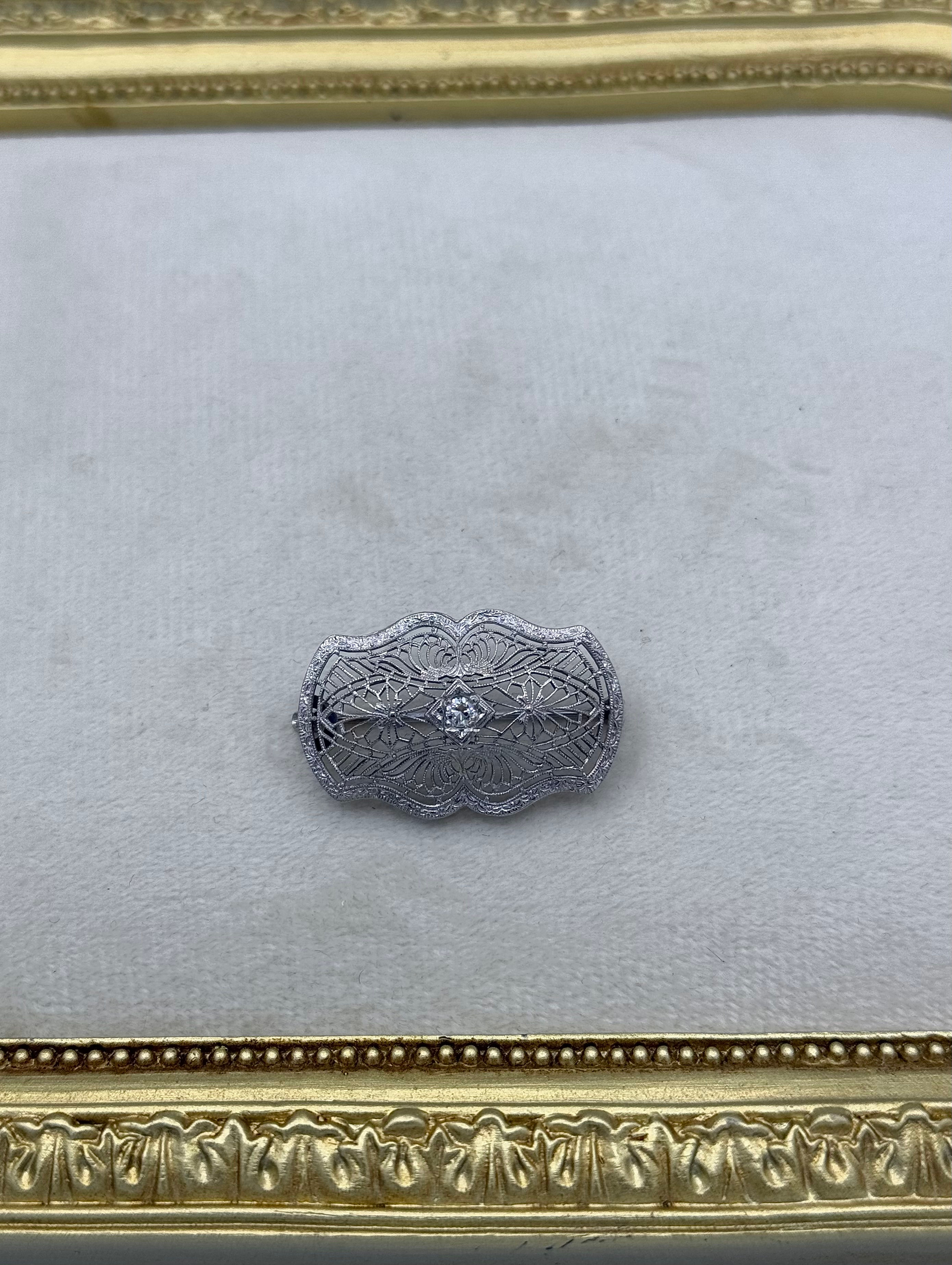 Platinum Diamond Brooch
