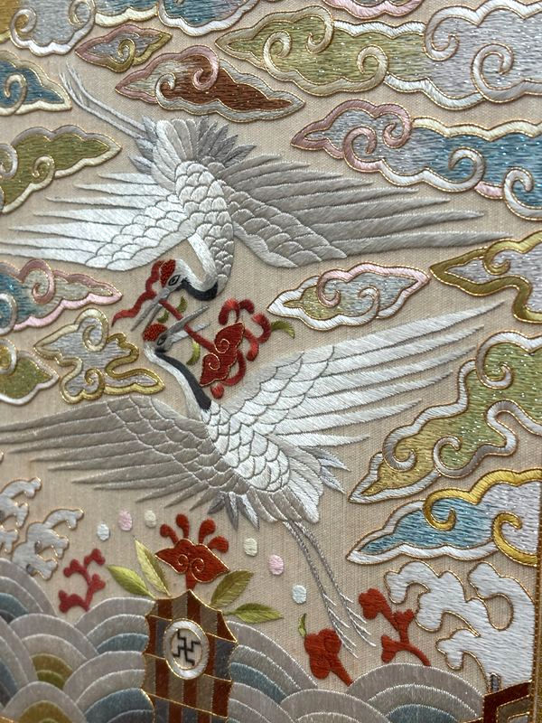 Thumbnail: Joseon Style Framed Korean Rank Badge w/ a Pair of Cranes