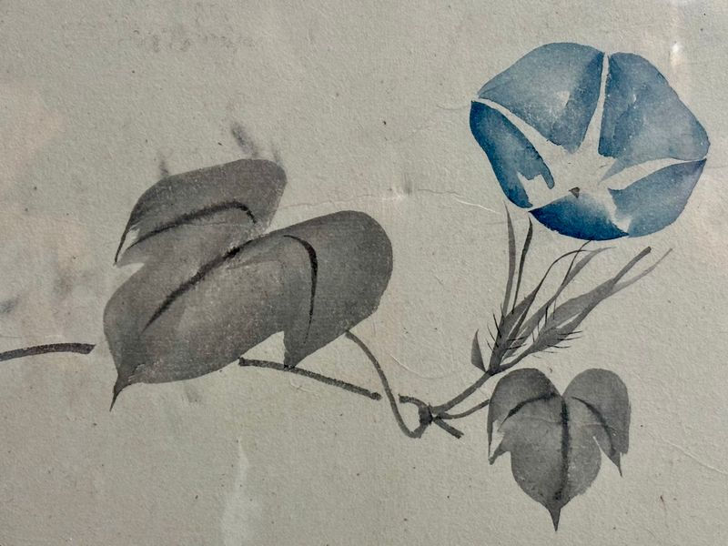 Thumbnail: Morning Glory and Flower Japanese Painting