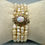 Thumbnail: 14 Karat Yellow Gold .18ctw Diamond, Opal & Natural Pearl Bracelet
