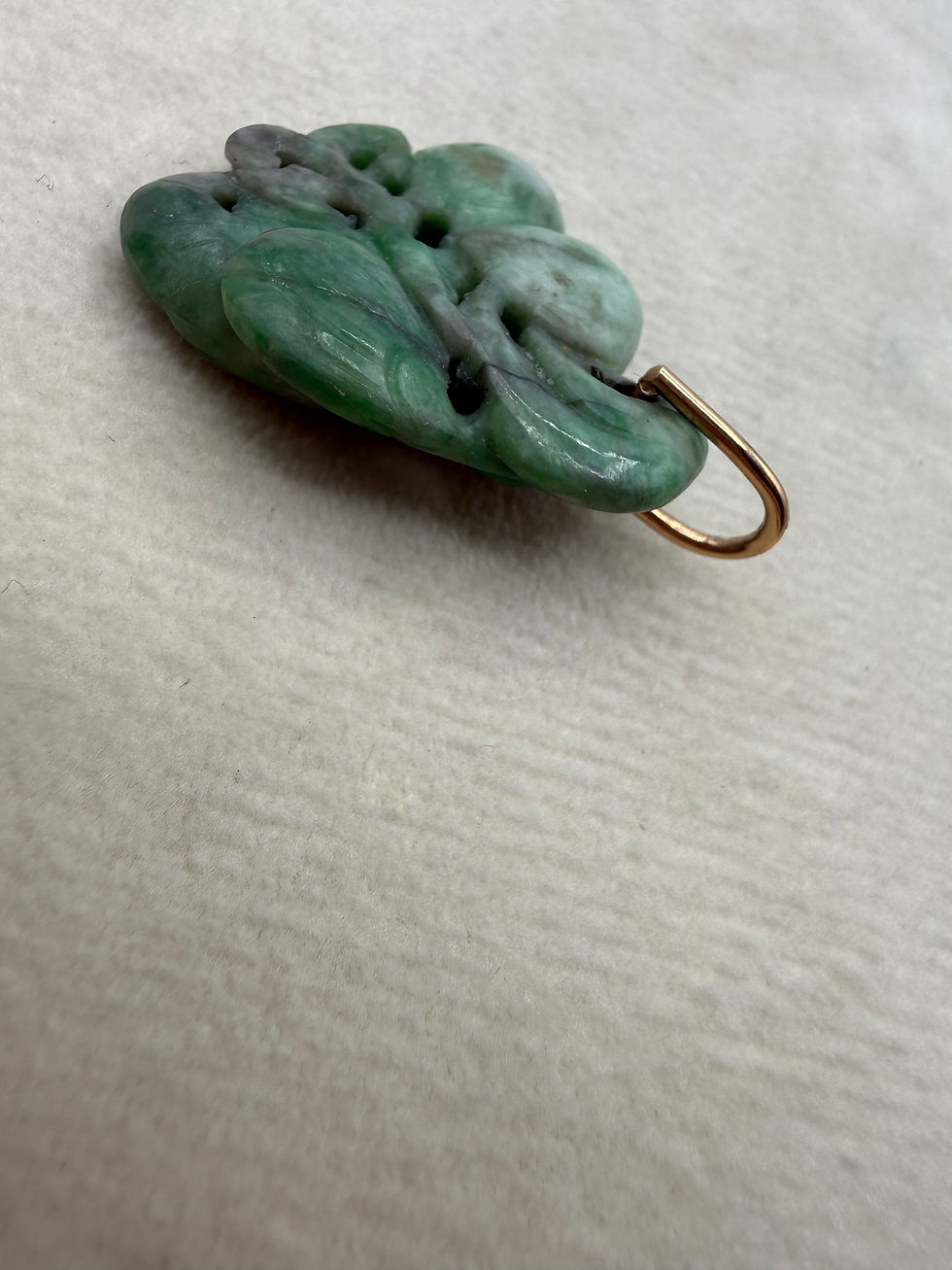 Thumbnail: 14 Karat Yellow Gold Jade Parrot Pendant
