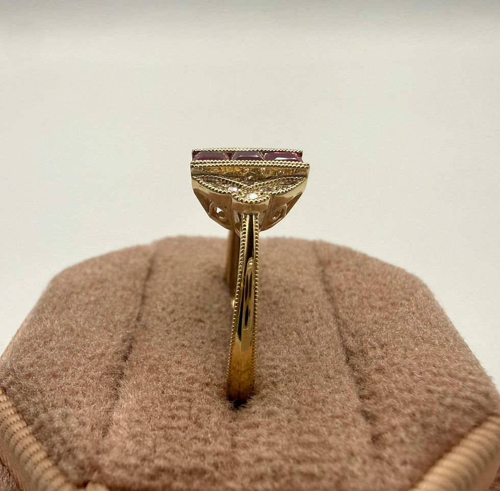 Thumbnail: 14 Karat Yellow Gold .59ctw Ruby & .06ctw Diamond Ring