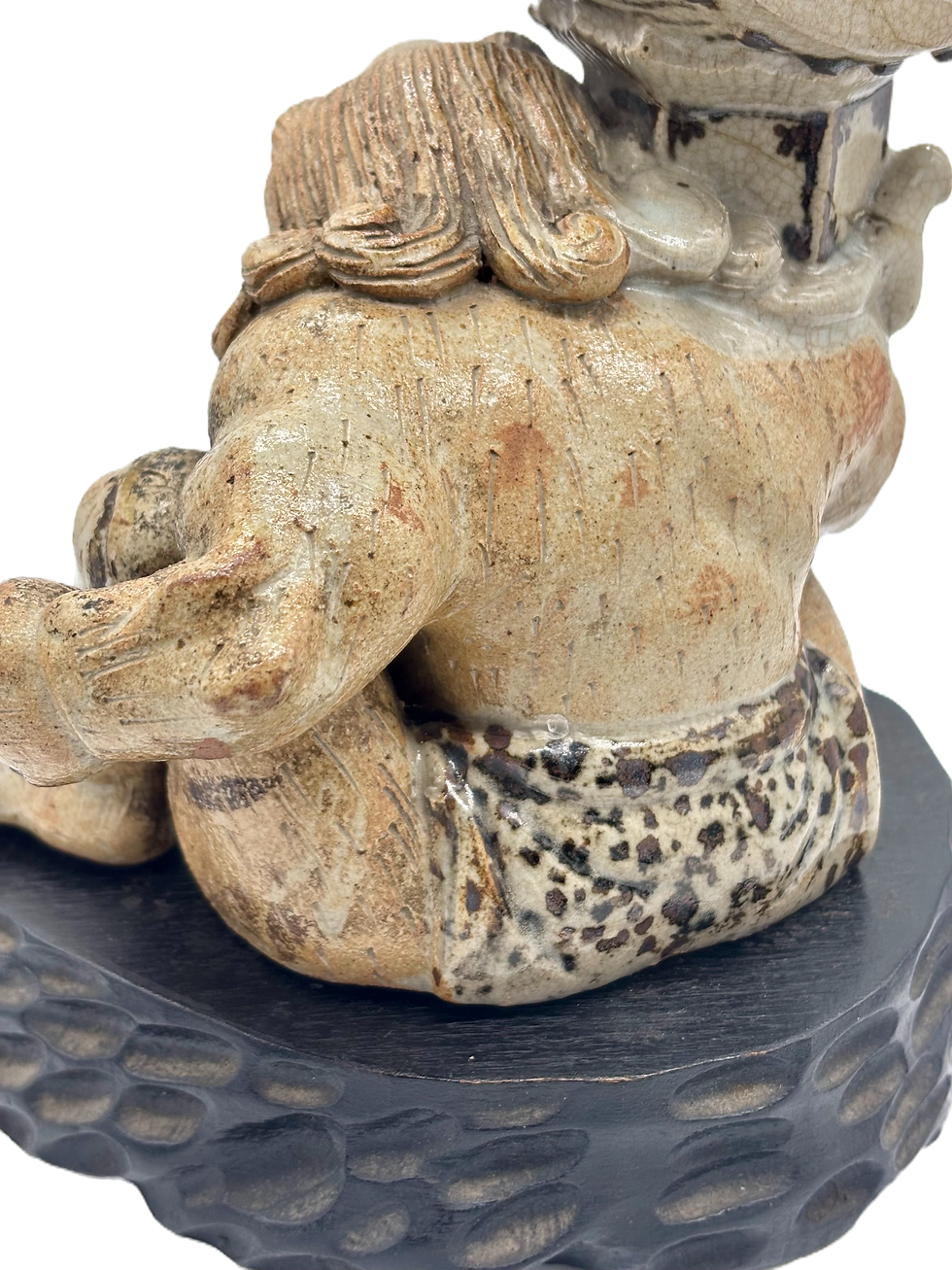 Thumbnail: Antique Japanese Drip Glaze Pottery Oni Koro Censer