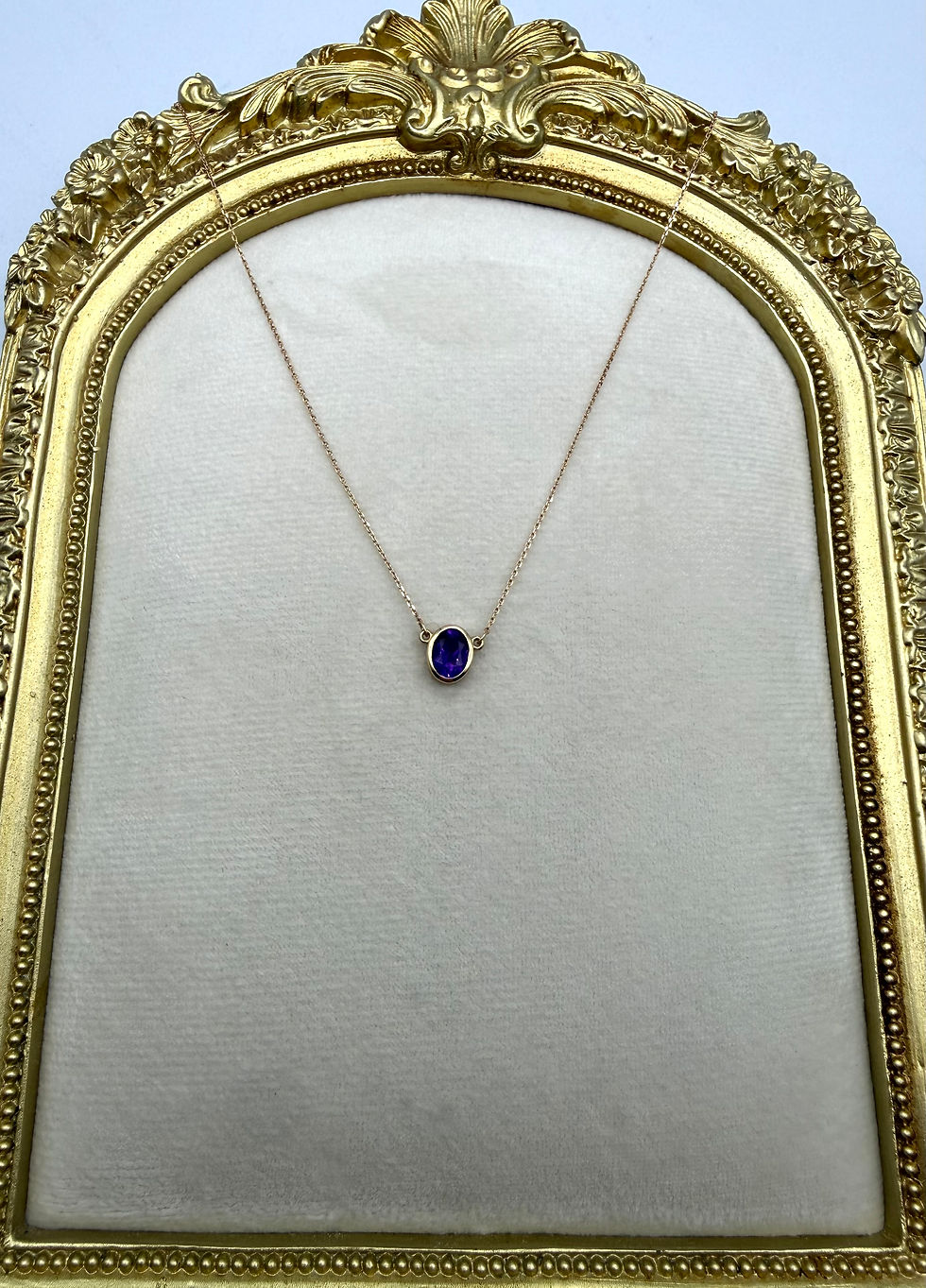 Thumbnail: 14 Karat Yellow Gold 1.06ct Amethyst Necklace