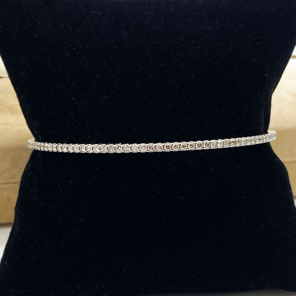 Thumbnail: 14 Karat White Gold Diamond Bangle Bracelet