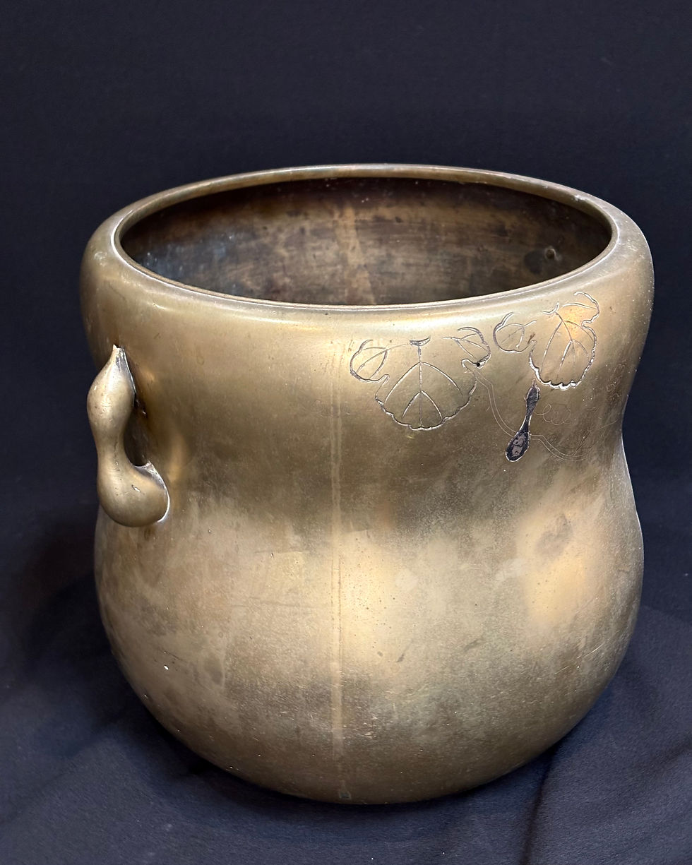 Thumbnail: Japanese Meiji Pot/Incense Burner w/ Leaf Motif