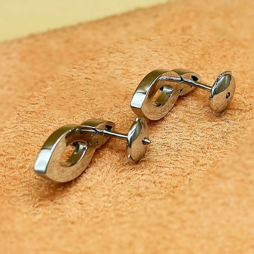 Thumbnail: Cartier 18 Karat White Gold & 0.20 Carat Diamond Earrings