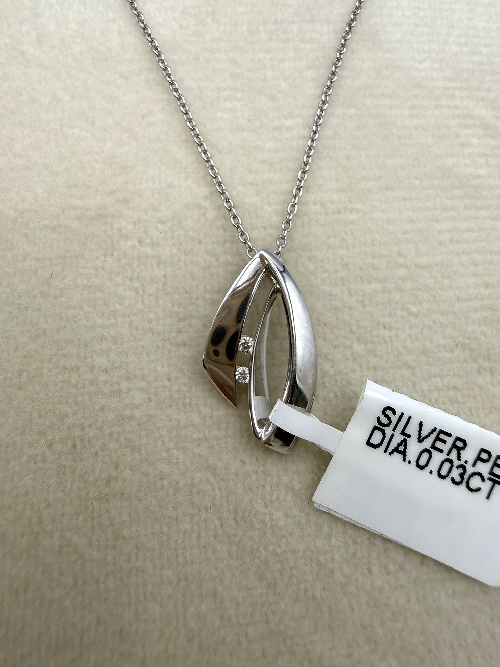 Thumbnail: Sterling Silver .03ctw Diamond Necklace