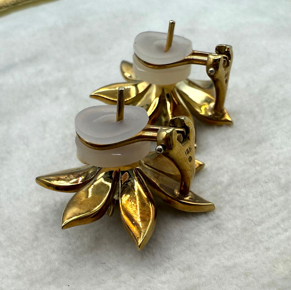 Thumbnail: 18 Karat Yellow Gold .57ctw Diamond Earrings And Pin Set