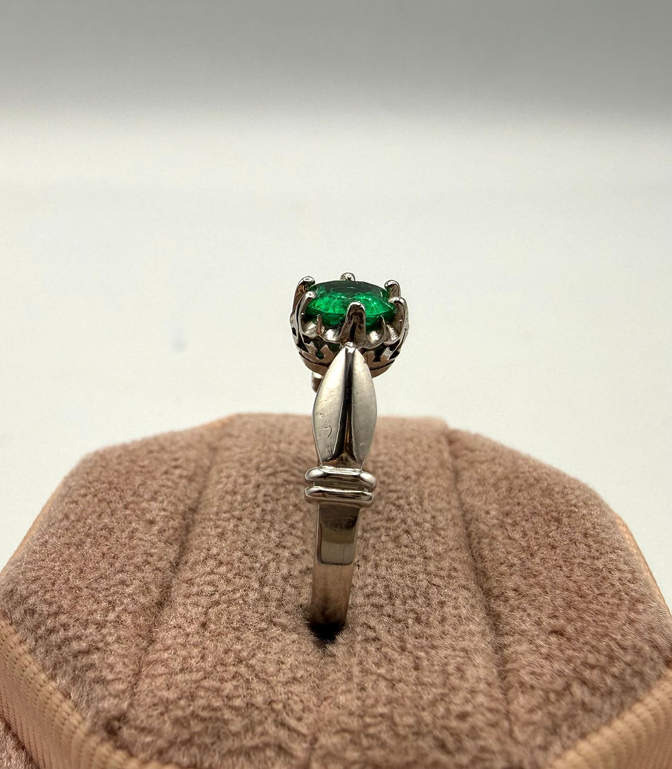 Thumbnail: 950 Platinum 0.48ct Emerald Untreated Ring