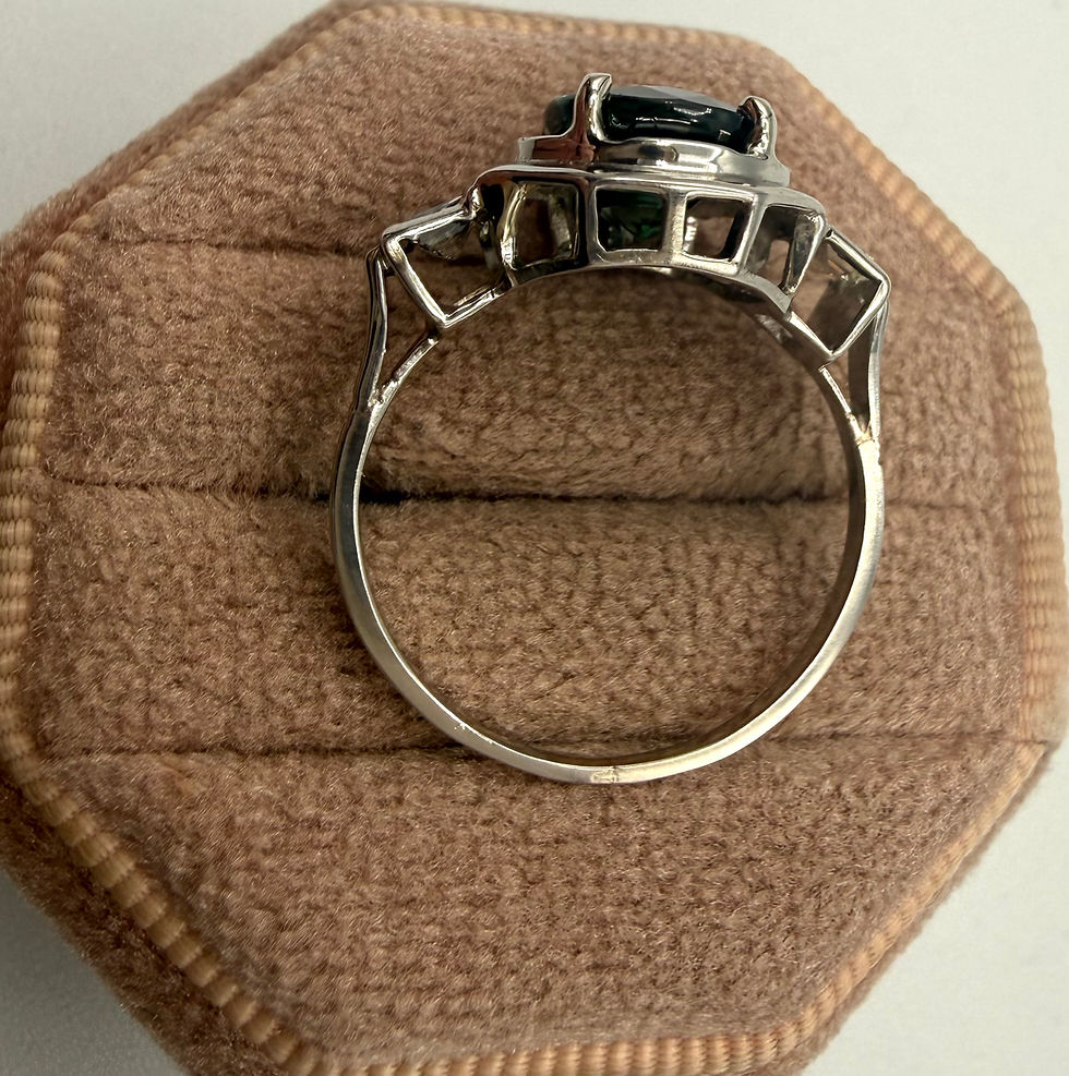 Thumbnail: Platinum 3.52ct Sapphire & 0.50ctw Diamond Ring
