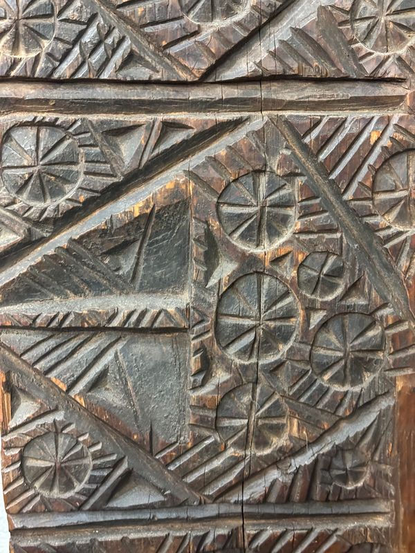 Thumbnail: Antique Swat Valley Late 19th/ Early 20th C. Carved Wooden Architectural Panel