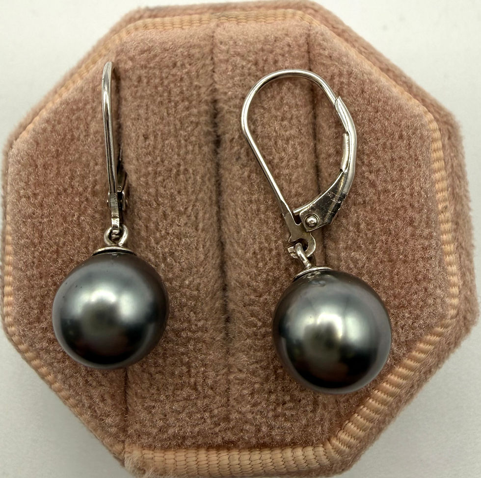 Thumbnail: Sterling Silver Tahitian Pearl Earrings